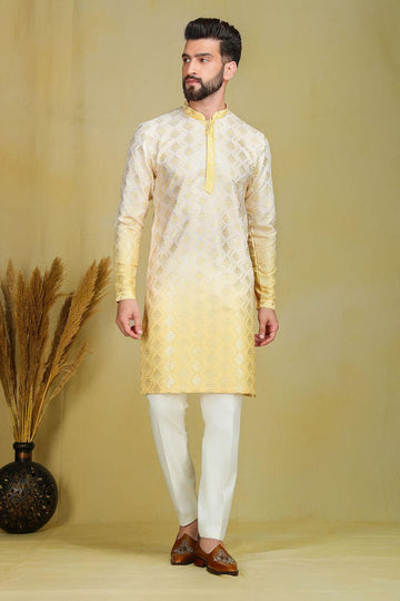 Yellow & Gold Ombre Kurta - The Absolute House Of Design