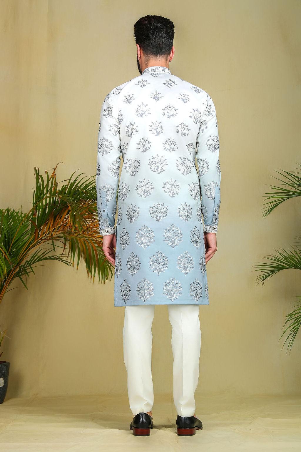 Ombre Shaded Kurta with Sequin & thread embroidery - The Absolute House Of Design