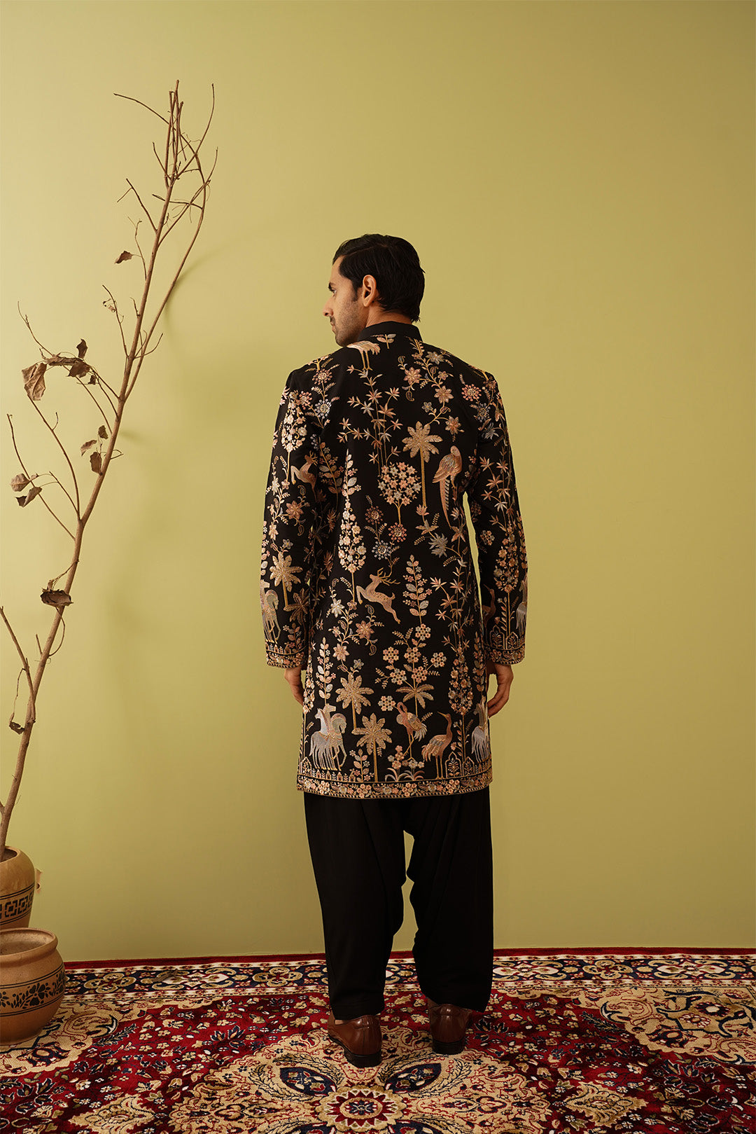 Black Threadwork Motifs Kurta Set - The Absolute House Of Design