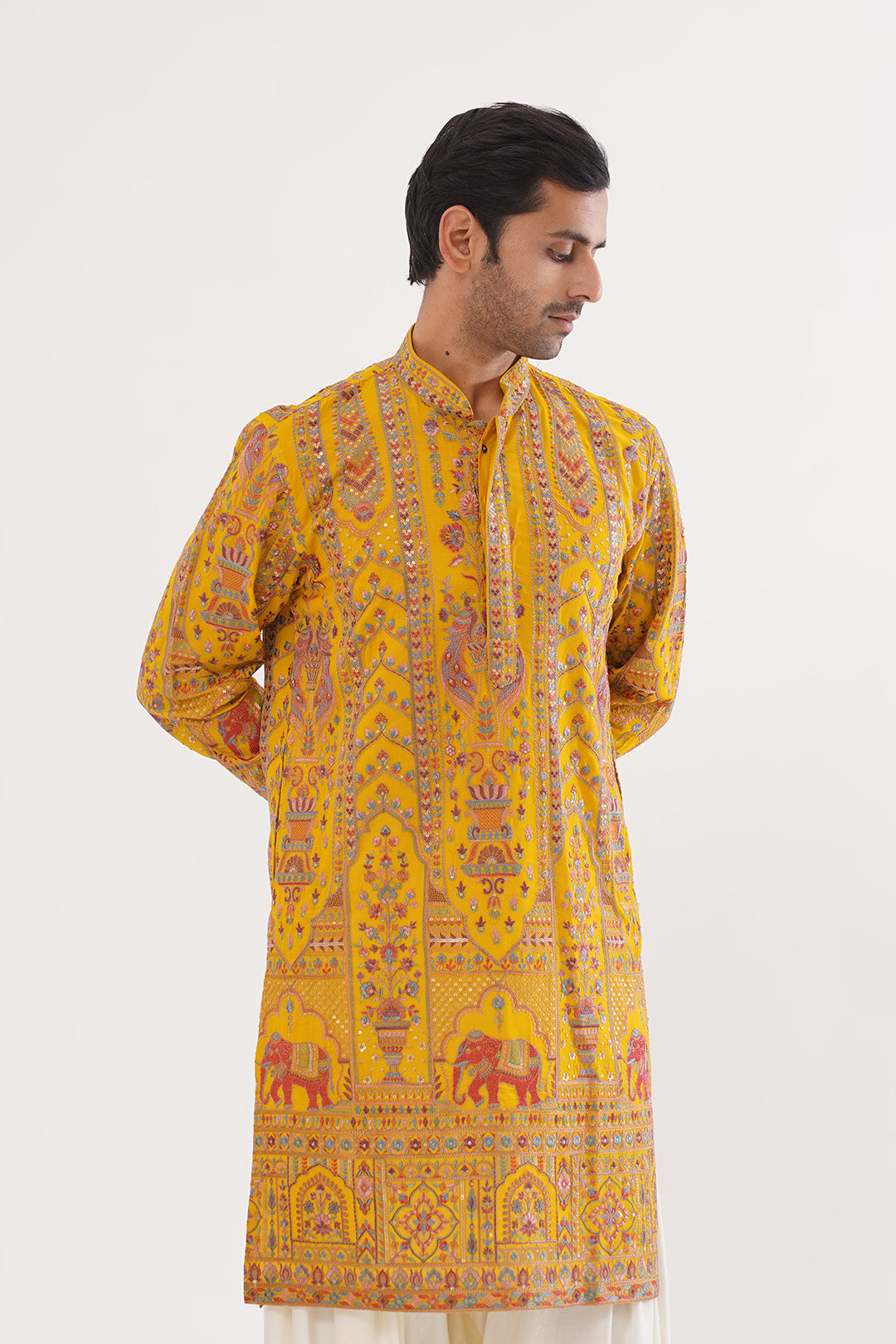 Haldi Threadwork Kurta Set - The Absolute House Of Design