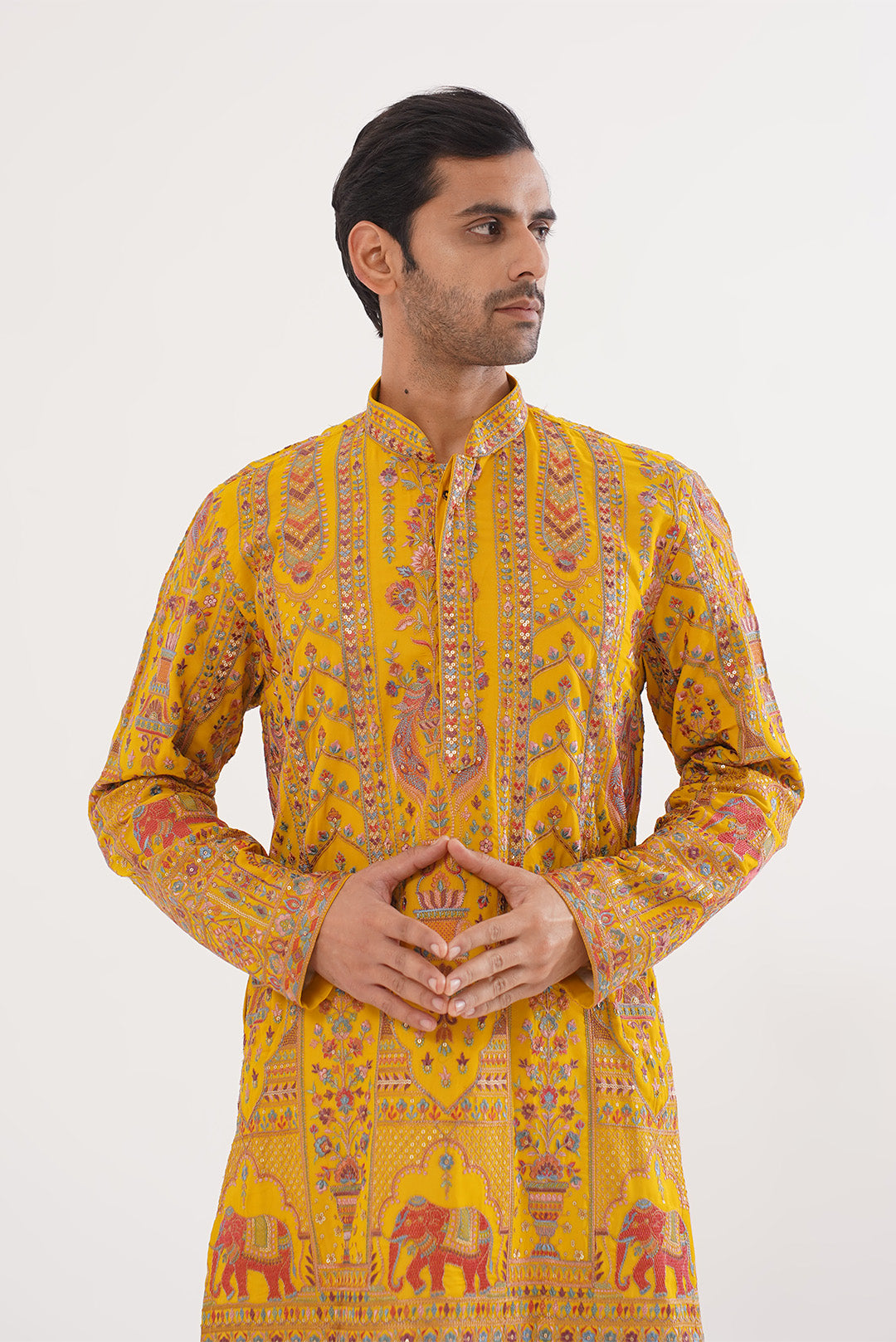 Haldi Threadwork Kurta Set - The Absolute House Of Design