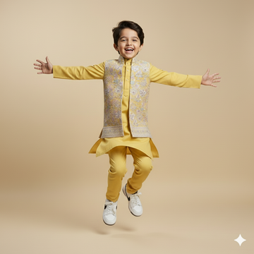 Floral Yellow Jacket Set