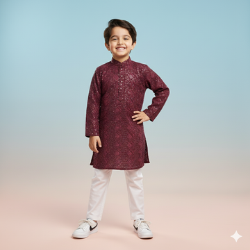 Starlit Wine Kurta set