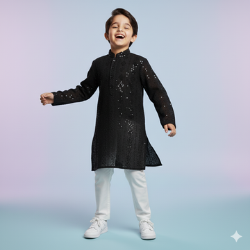 Starlit Black Kurta set