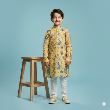 Yellow Motifs Kurta set