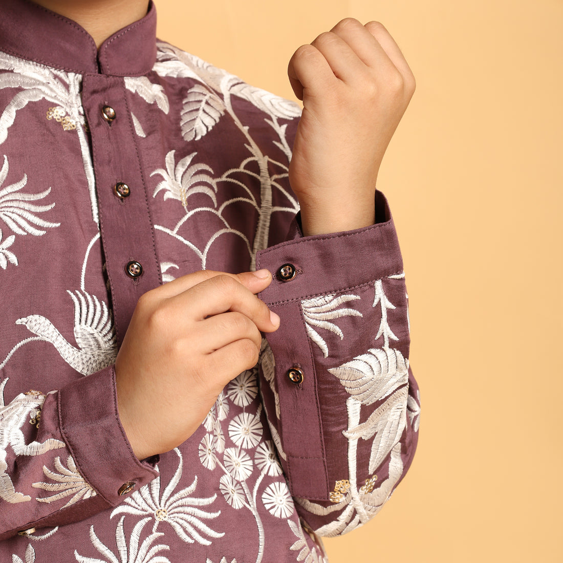 Purple motif kurta set