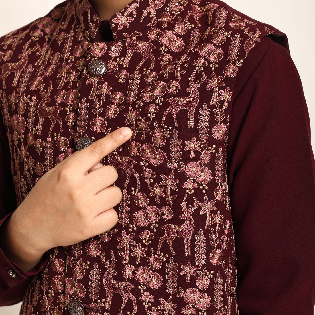 Ruby Motif Jacket Set