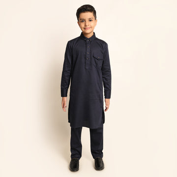 Navy Pathani Set