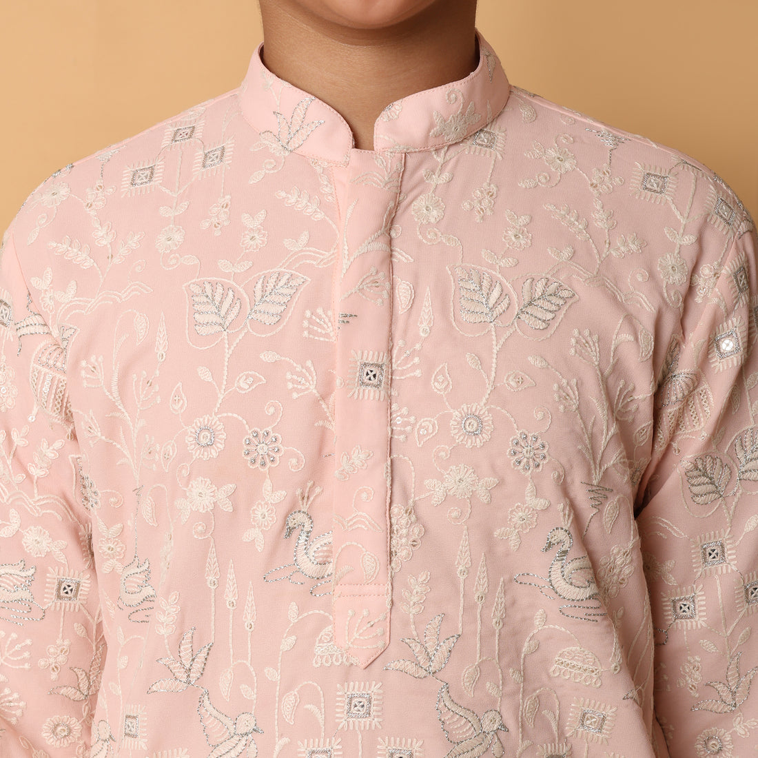 Peach Motif Kurta set