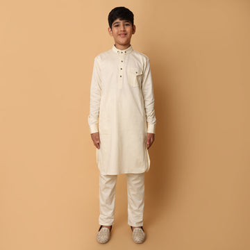 Beige Pathani Set