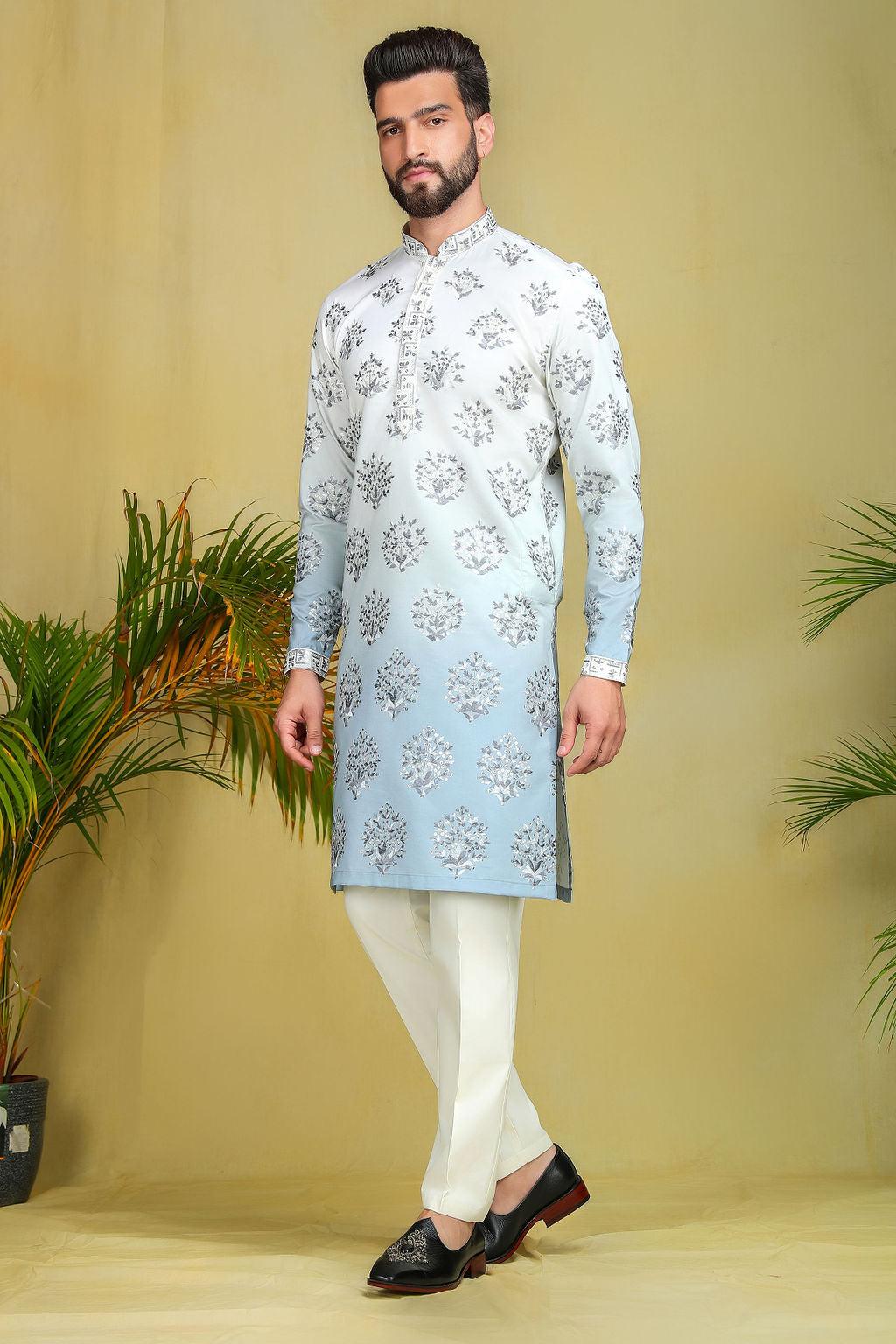 Ombre Shaded Kurta with Sequin & thread embroidery - The Absolute House Of Design 