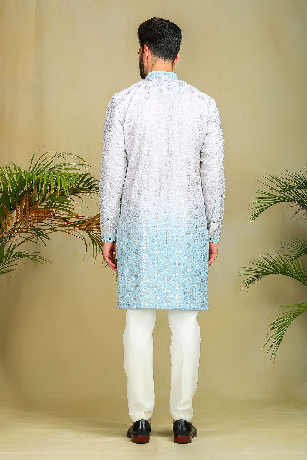 Powder Blue Ombre Kurta - The Absolute House Of Design 