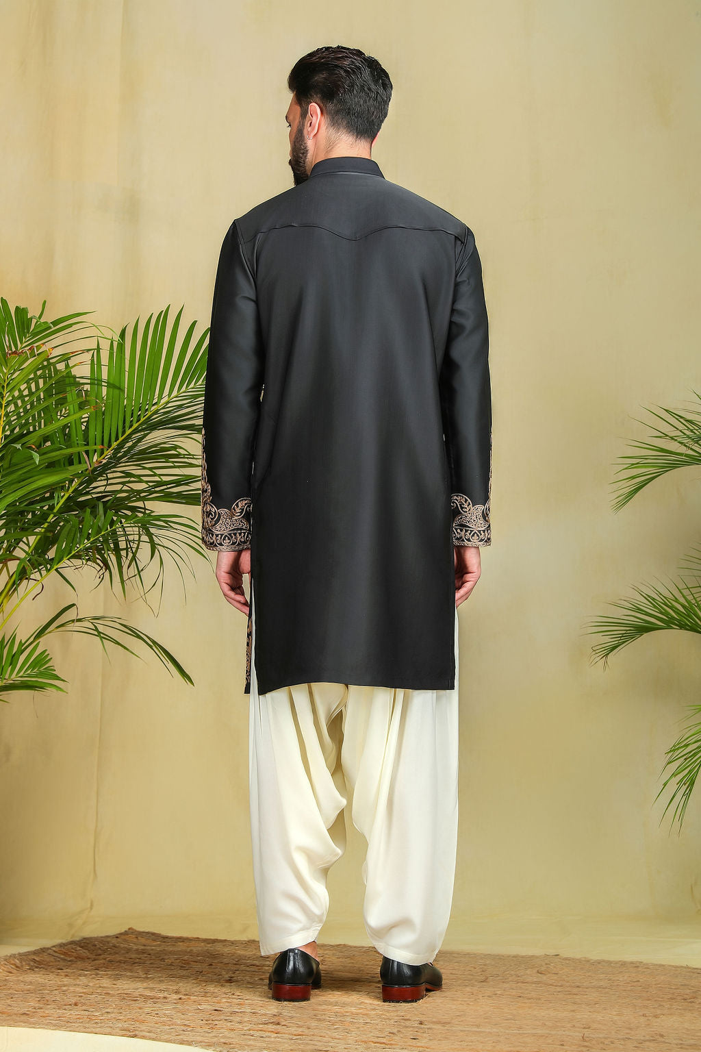 Black Threadwork Kurta