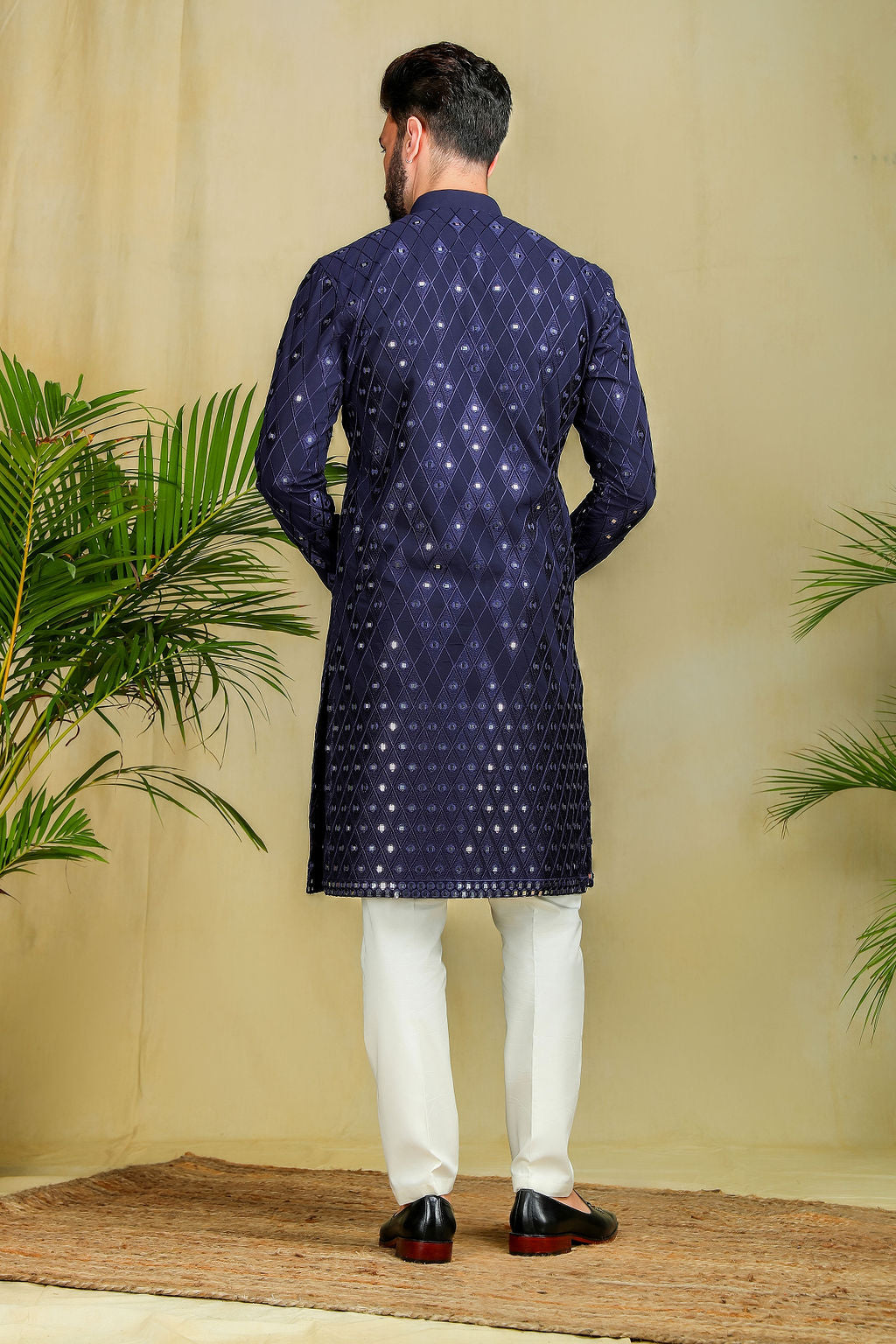  Blue Mirror work Kurta 