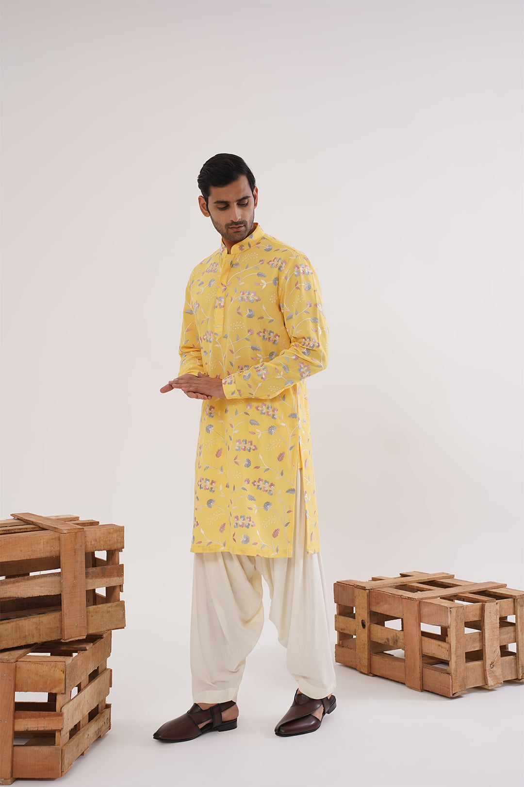 Yellow Floral Kurta