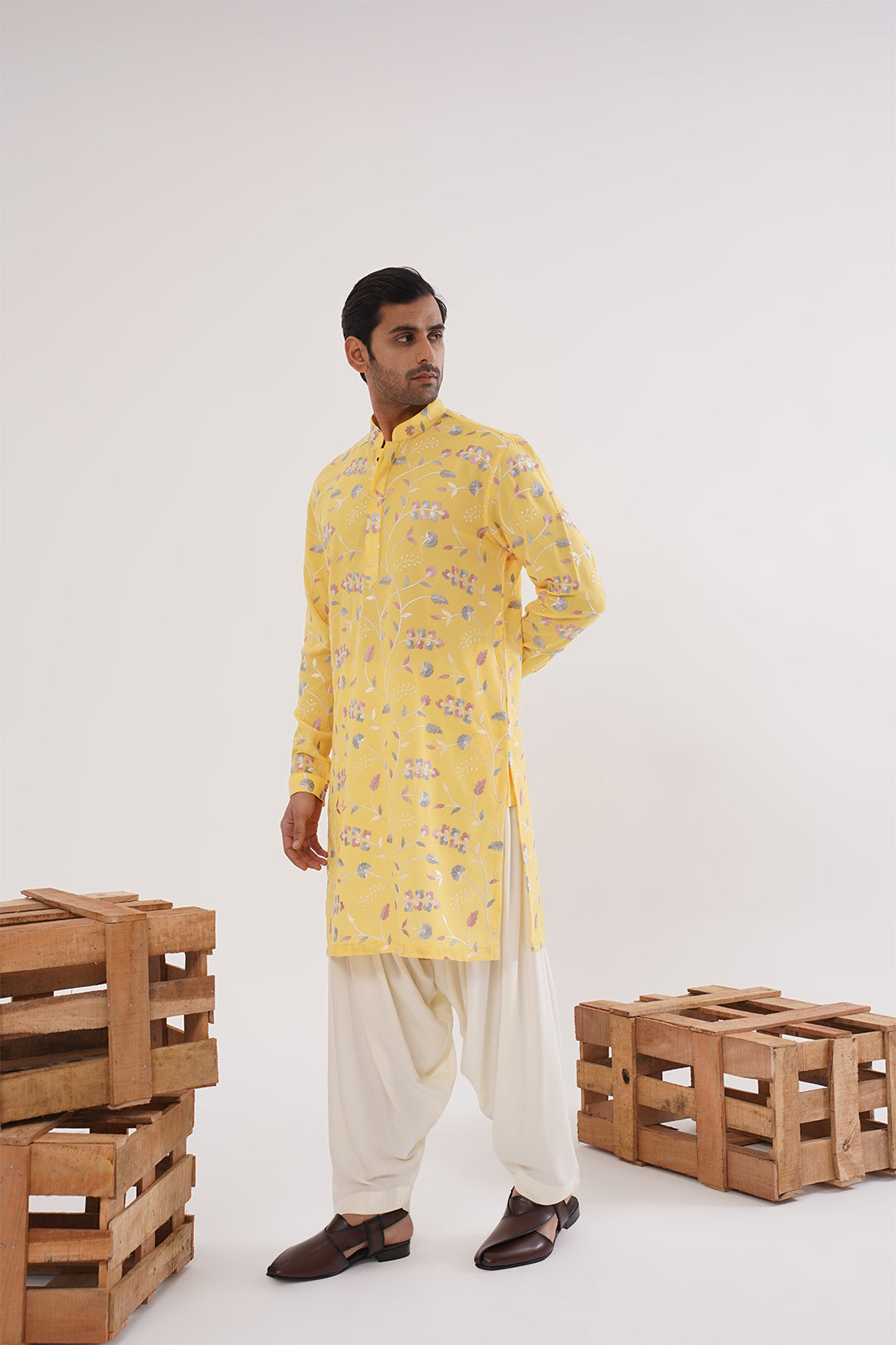 Yellow Floral Kurta