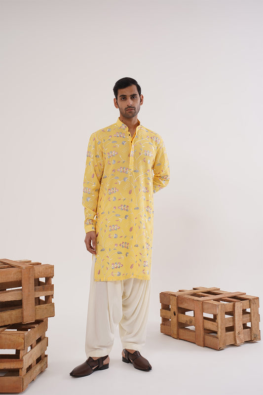 Yellow Floral Kurta