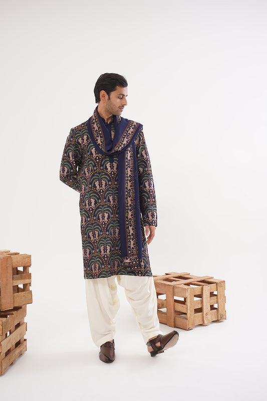 Royal Blue Kurta Set with Dupatta