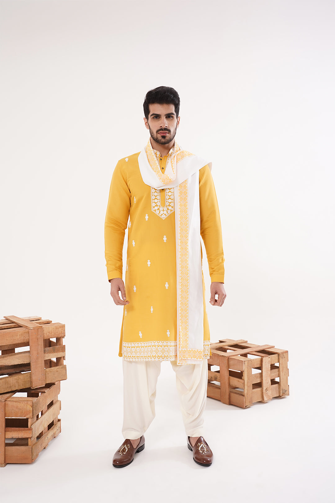 Yellow Kurta Set with Dupatta - The Absolute House Of Design 