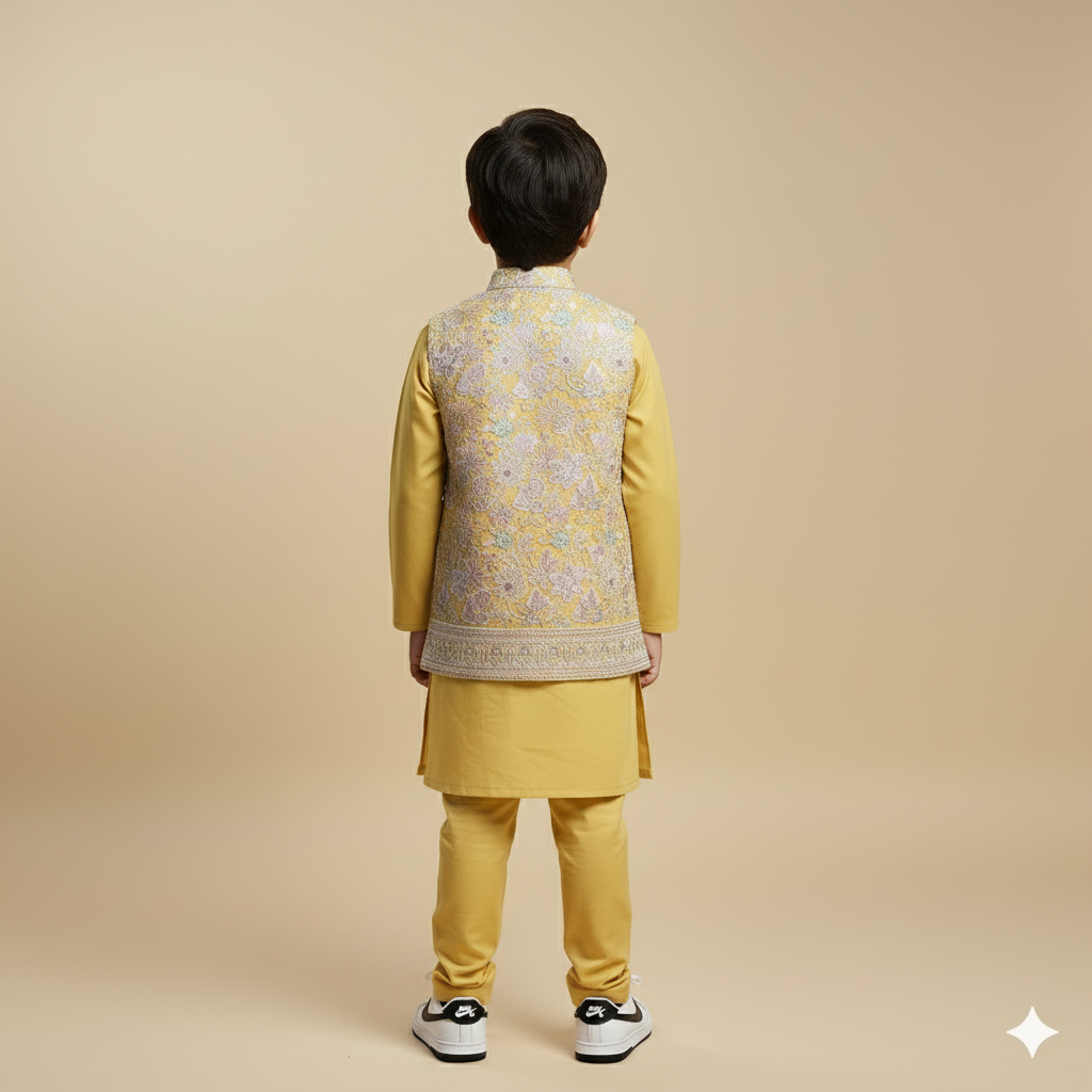 Floral Yellow Jacket Set