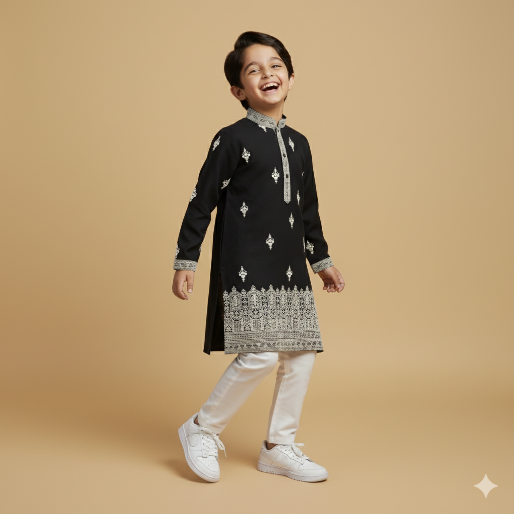 Pearl Black Kurta set