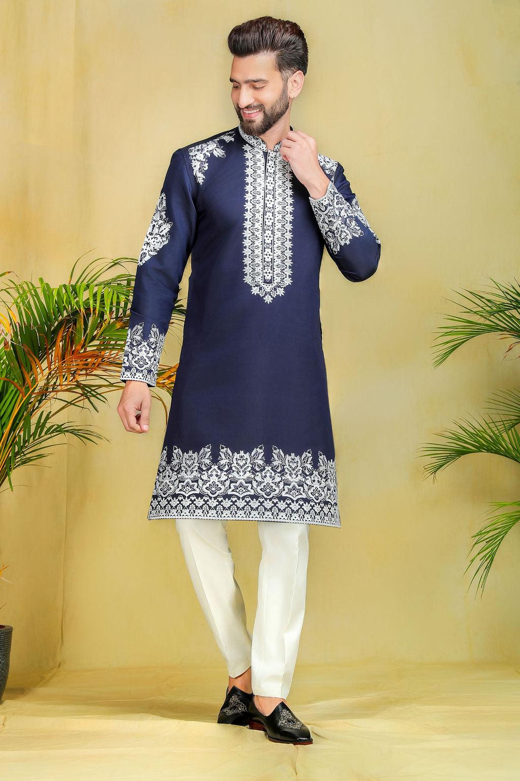 Sapphire Blue threadwork Kurta set - The Absolute House Of Design 